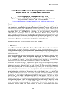 Can Differentiated Production Planning and Control enable both