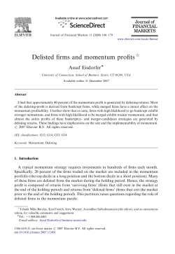 Delisted firms and momentum profits