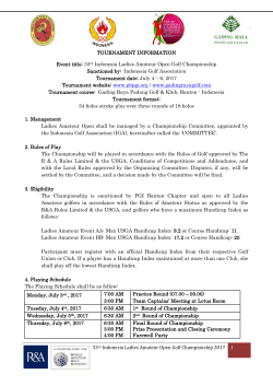 33rd Indonesia Ladies Amateur Open Golf Championship 2017 1