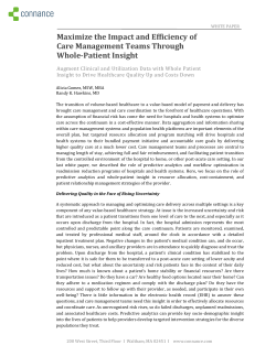 Maximize the Impact and Efficiency of Care