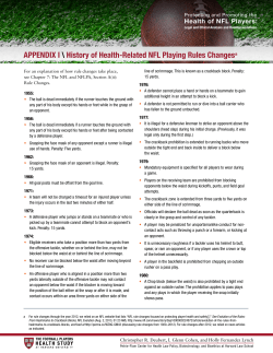 History of Health-Related NFL Playing Rules Changes