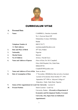 RESUME - Covenant University