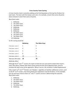 Cross Country Team Scoring - Wellesley High School Cross Country