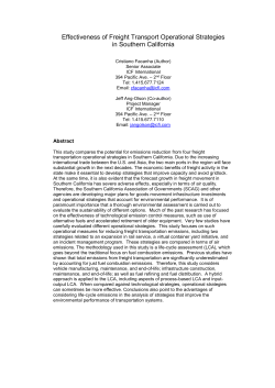 Effectiveness of Freight Transport Operational Strategies in