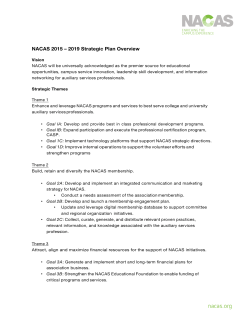 NACAS 2015 &ndash; 2019 Strategic Plan Overview
