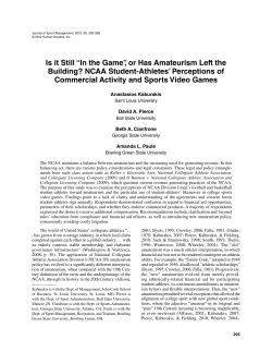 Is it Still &ldquo;In the Game&rdquo;, or Has Amateurism Left the