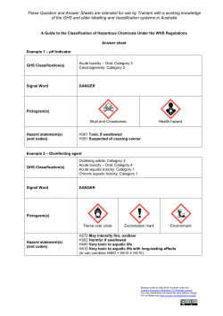 Guide to the Classification of