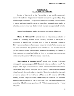 review of literature - Shodhganga
