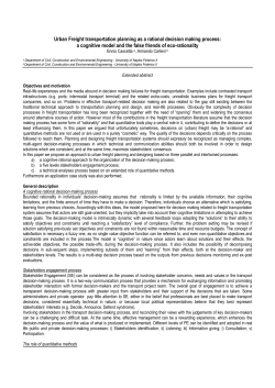 Urban Freight transportation planning as a rational decision making