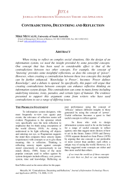 Contradictions, Decentring and Reflection