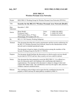 Security for the 802.15.3 Wireless Personal Area