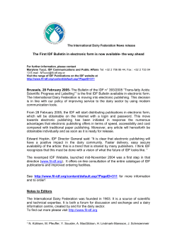 The International Dairy Federation is moving into electronic publishing