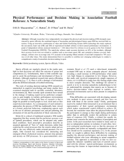 Physical Performance and Decision Making in