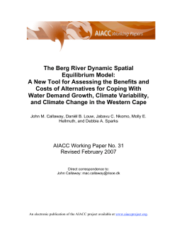 The Berg River Dynamic Spatial Equilibrium Model