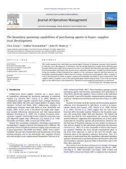 The boundary spanning capabilities of purchasing agents in buyer