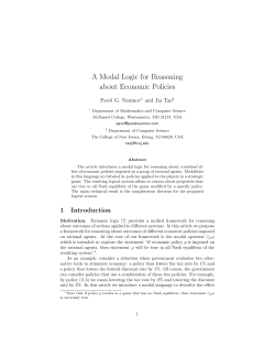 A Modal Logic for Reasoning about Economic
