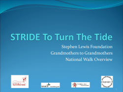 STRIDE To Turn The Tide - The Stephen Lewis Foundation