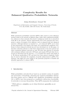 Complexity Results for Enhanced Qualitative Probabilistic Networks