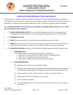 school site crisis response action plan checklist