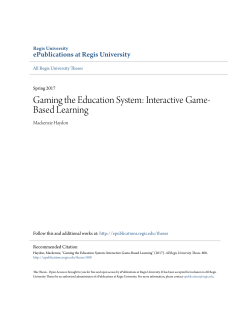 Interactive Game-Based Learning - ePublications at Regis University