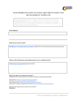 NGSS Unit Planning Template