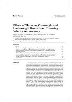 Effects of Throwing Overweight and Underweight