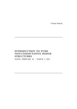 introduction to pure non-commutative hodge structures