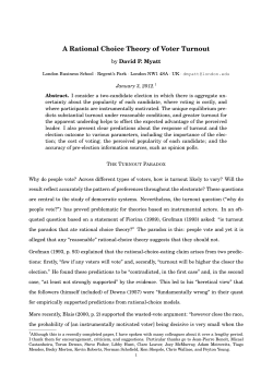 A Rational Choice Theory of Voter Turnout
