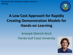 A Low Cost Approach for Rapidly Creating Demonstration Models