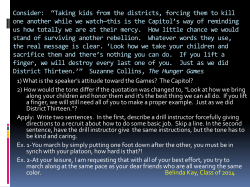 Taking kids from the districts, forcing them to kill one