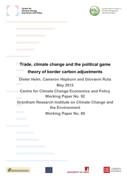 Trade, climate change and the political game theory of