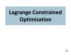 Basic Lagrange Multiplier