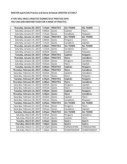 MASTER Squirt/10U Practice and Game Schedule UPDATED 3/7