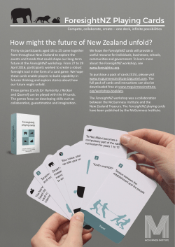 ForesightNZ Playing Cards How might the future of New Zealand
