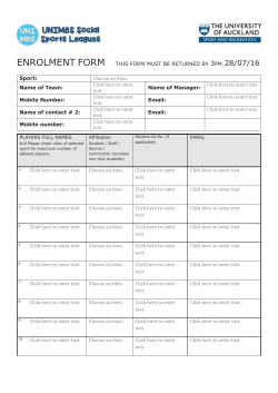 ENROLMENT FORM this form must be returned by 3pm 28/07/16