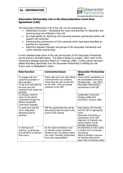 Gloucester Partnership role in the Gloucestershire Local Area