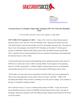 Grassroot Soccer Co-Founder, Ethan Zohn Announces ING New