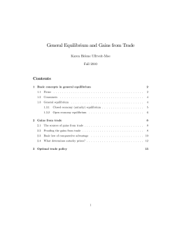 General Equilibrium and Gains from Trade