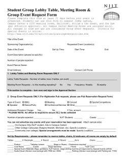 FACILITIES SET UP REQUEST FORM