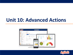 Unit 10: Advanced Actions