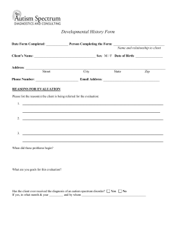 Developmental History Form
