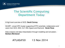 The Scientific Computing Department Today