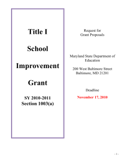 2010-11 School Improvement Grant RFP