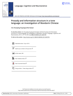 Prosody and information structure in a tone language