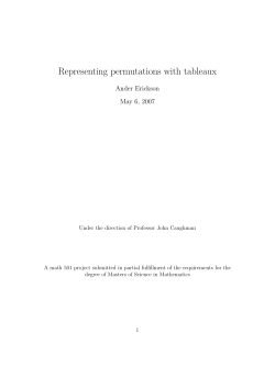 Representing permutations with tableaux