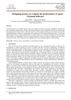Designing metrics to evaluate the performance of Agent Oriented