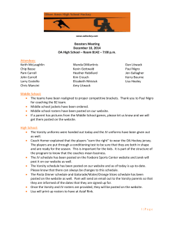 minutes - Oliver Ames High School Hockey