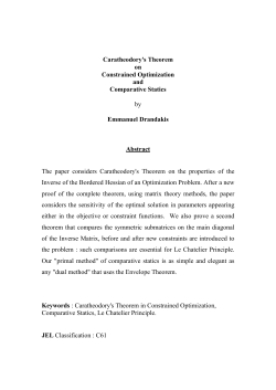 Caratheodory`s Theorem on Constrained Optimization and