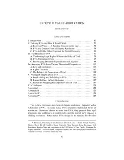 expected value arbitration - The University of Oklahoma