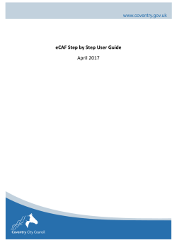 eCAF Step by Step User Guide